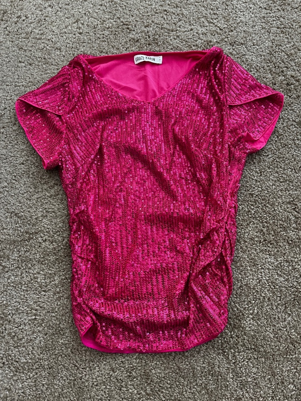 Hot Pink Sequin Top